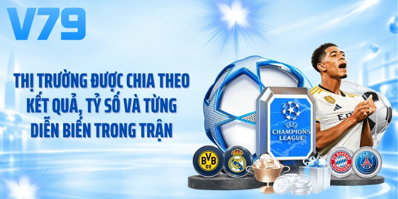 Thị trường được chia theo kết quả, tỷ số và từng diễn biến trong trận